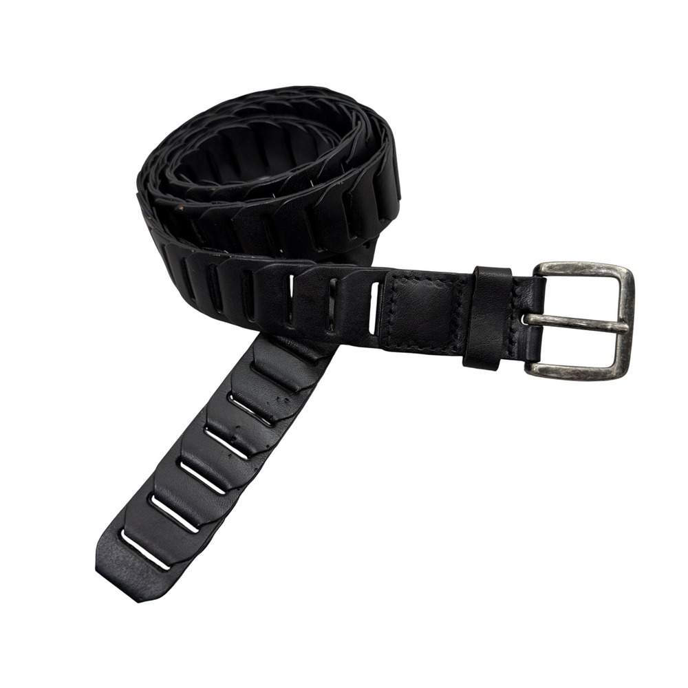 J. Jill Belt Womens Small Black Leather Link Adjustable Waist Cinch Accessory